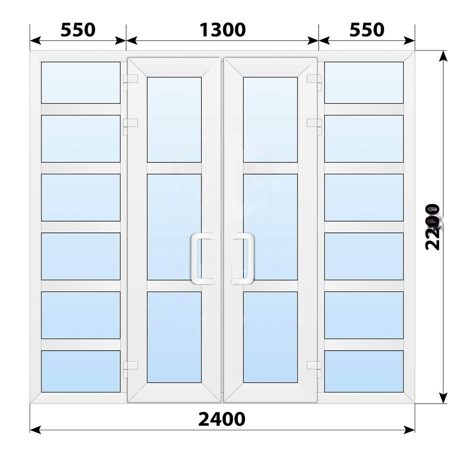 Теплая пластиковая входная группа 2400x2200