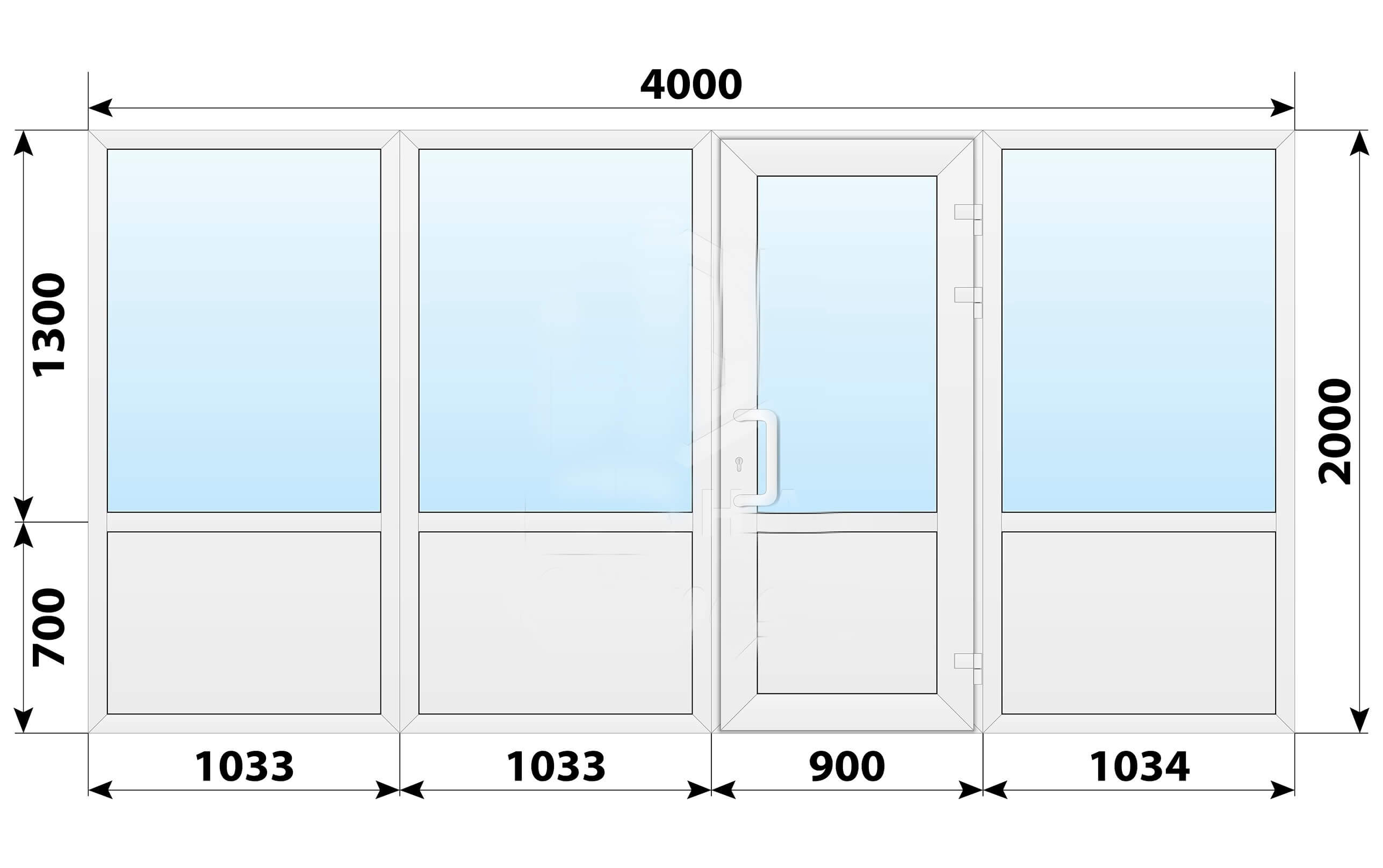 Теплая пластиковая входная группа 4000x2000