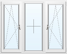 Окно трехстворчатое поворотно-откидное/глухое/поворотно-откидное 1800х1440 мм