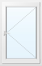 Окно одностворчатое поворотное 900х600 мм
